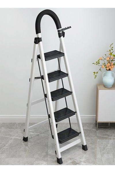 Raffine 5 Steps Multifunction Household Indoor Folding Ladder and Storage Rack Suitable for Kitchen Home and