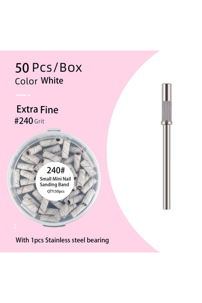 choice2 مجموعة أدوات صنفرة صغيرة White240-50-B، 50 قطعة، مقاس 3.1 مم، مع عمود...