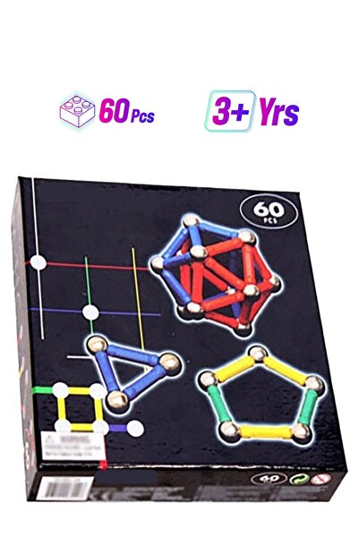 Raffine 60 Piece Colorful Stress Relief Creative Magnetic Ball Puzzle Set Toy Birthday Gift for Children