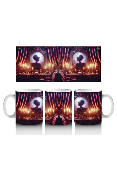 Luluyen كوب مطبوع عليه شعار الهالوين مع شكل جمجمة ضخمة تنظر بعيون لهب