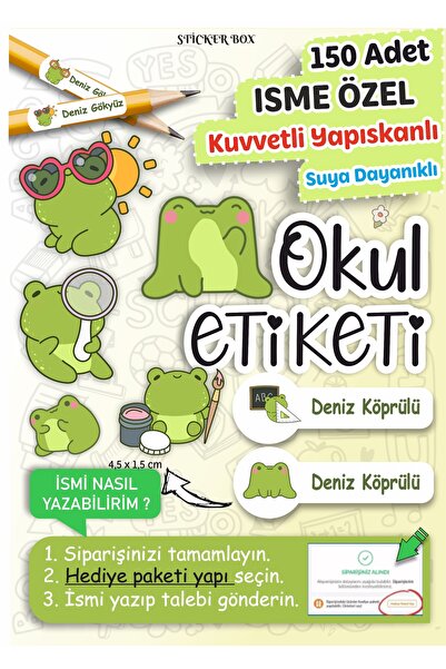 Think And Print Okul Etiketi Kalem Defter Etiketi Özel Isim Yazılabilen Etike...