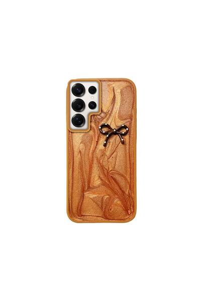 Zebana Samsung Galaxy S24 Ultra Compatible Case Fionka Silicone Case Brown