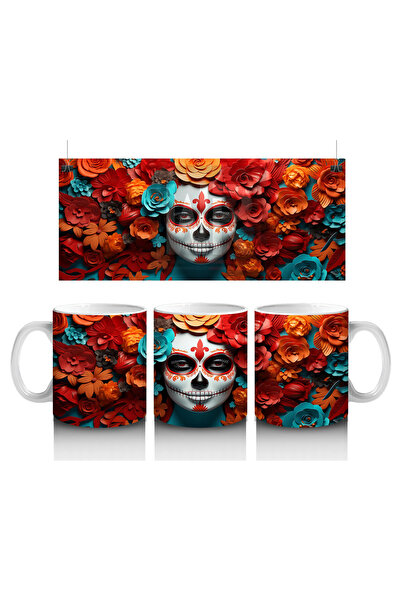 Luluyen قناع أزرق ساطع في ورود ملتهبة – كوب قهوة هدية