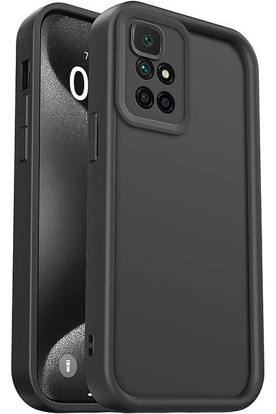 Fibaks Xiaomi Redmi 10 2022 Compatible Case with Camera Protection Soft Texture Shock Absorbing Black Silicone Cover
