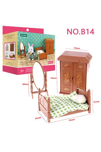 Choice10 B14 Miniature Furniture 1:12 Dollhouse Kitchen Livingroom Bedroom Set DIY Scene Doll Play Decoration