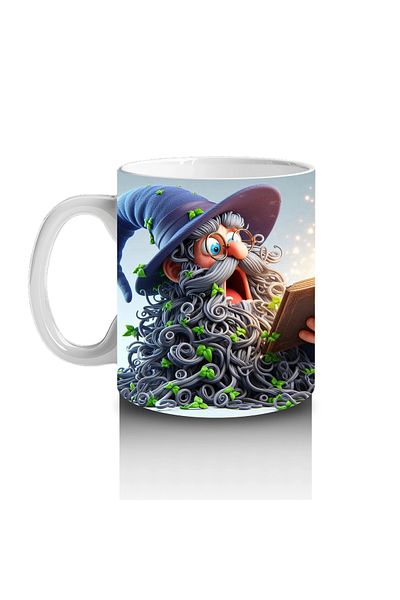 Luluyen Sunset Themed Halloween Printed Mug with Hand in Hand Witch Girl Figures