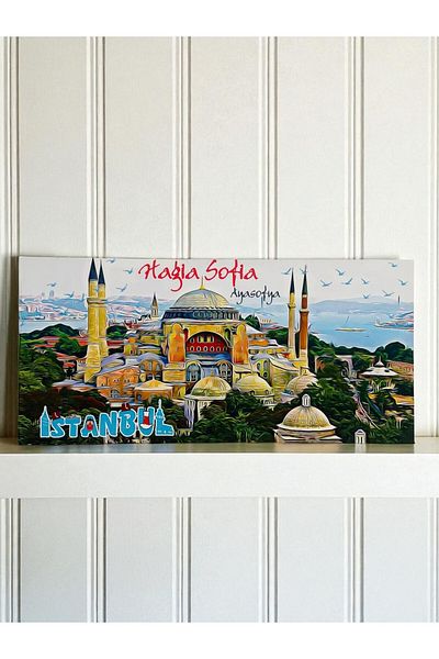 GALATA GIFT Wooden Table-Nameplate, Decorative Istanbul Places Red Adhesive Direction/Sign Collection 30*14cm