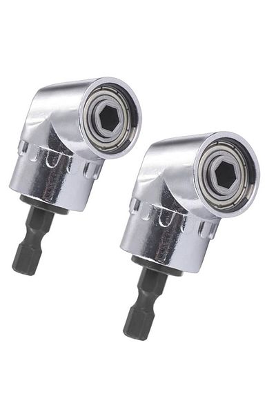 OEM Set of 2 Angled adapter for HEX drill, 1/4", angled head, 105 degree angle, hexagonal shank