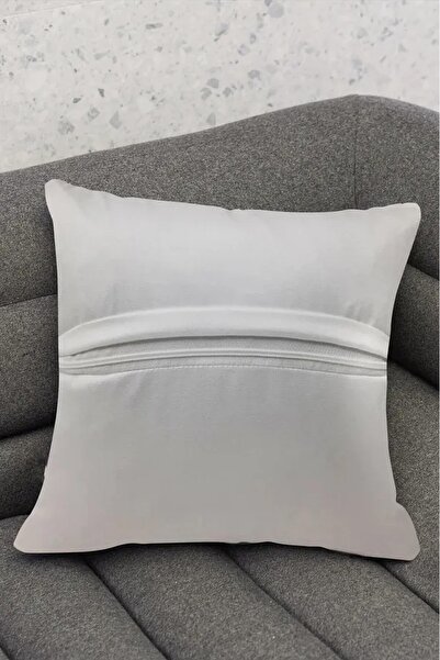 Hayal Dekoratif Bohemian Boho Themed Red Gray Cream Color Digital Printed Gift Set of 2 Throw Pillow Cases