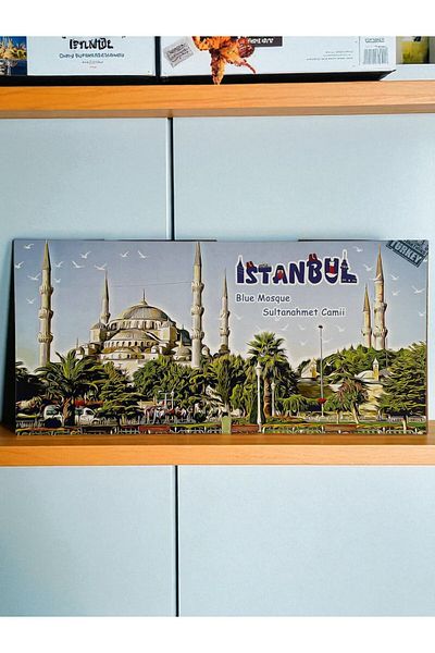 GALATA GIFT Wooden Table-Nameplate, Decorative Istanbul Places Red Adhesive Direction/Sign Collection 30*14cm