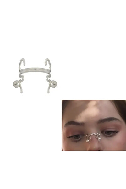 La Saade Luna Pearl Nose Cuff- İnci Detaylı Delme Gerektirmeyen Burun Piercingi