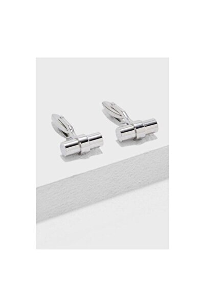 BUCKLEY LONDON Shirt Cufflinks, Logan Barrel Model, Spring Mechanism, Silver