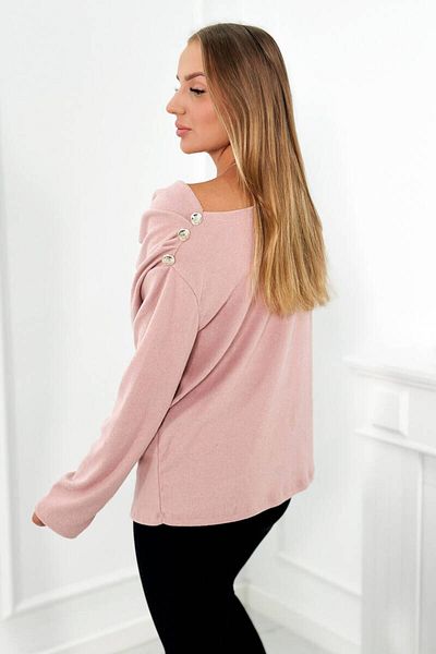 OEM Women's blouse with decorative buttons on the shoulders, powder pink