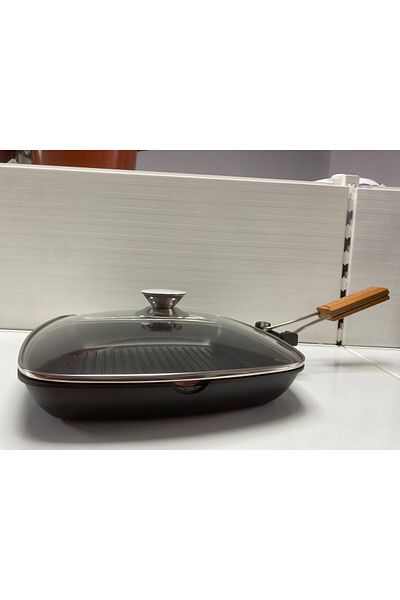 GRÜNBERG Aluminum Grill Pan with Glass Lid