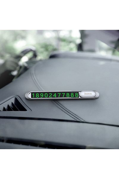 REDz Accessories Car Phone Number Holder, Hoco PH41, Green Numbers, Metallic, Silver