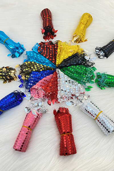 ZEYMERADE Karışık Renk Halay Mendili, Gelin Mendili, Pullu Halay Mendili 5 Ad...