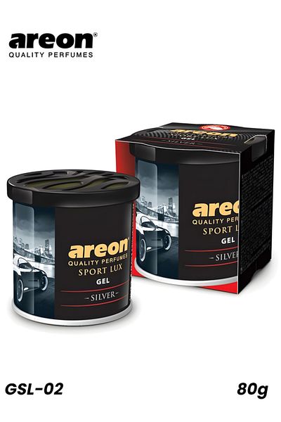 Areon Sport Lux Gel Car Air Freshener Silver 80g Long Lasting Adjustable Scent GSL-02