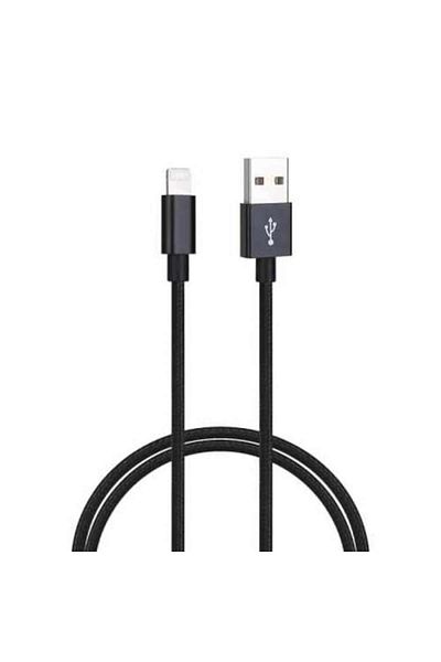 Bibilel Cablu de date Lightning pentru iPhone, iPod, iPad, 2M, ranforsat, negru