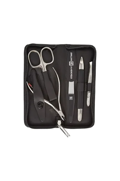 ZWILLING Nail Care Set, 5 Pieces, Stainless Steel, Nickel-Plated, Leather Case