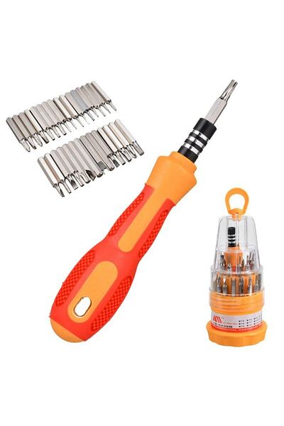 Bibilel Professional Toolkit with Precision Screwdriver and 31 Interchangeable Heads, Orange, AXT-BBL4581