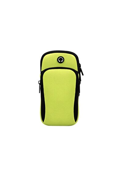 SOHO Sport Armband Case for Phone with Accessory Storage, Neon Green