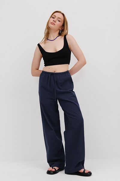 Addax Wide Leg Pants with Tie Waist Pn17449