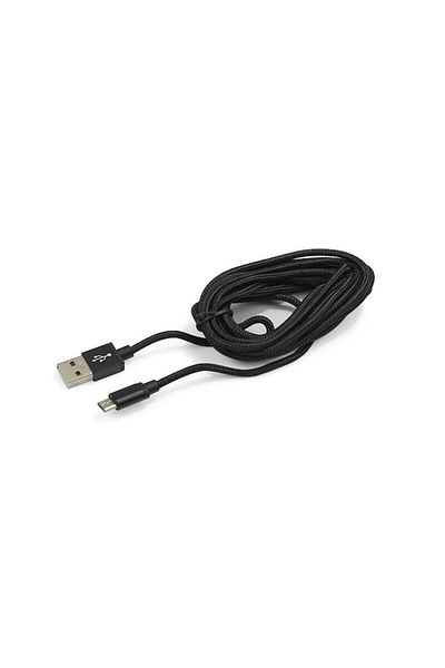 Bibilel Cablu de încărcare și transfer de date USB la Micro USB, ranforsat 3M, negru, ATX-BBL3530