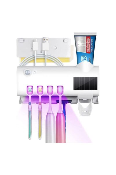 ElastiX Suport și dozator pentru periuțe de dinți cu sterilizator