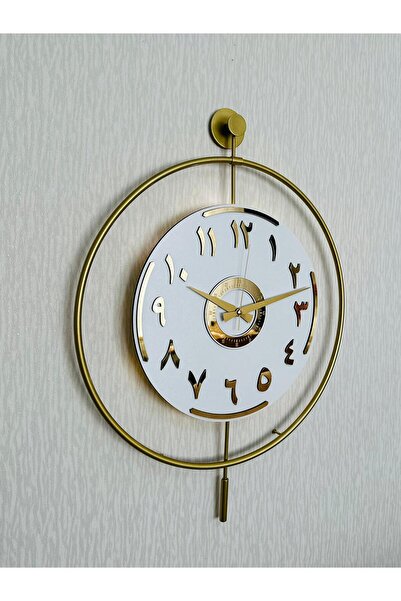 Pey Aksesuar 50x70 cm Metal PLEKSİ Ahşap Ve Işığın Muhteşem Uyumu Duvar Saati...