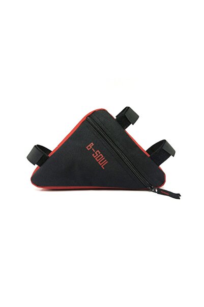 Bibilel Multifunctional Bicycle Triangle Bag, Waterproof, Frame Mount, Red and Black