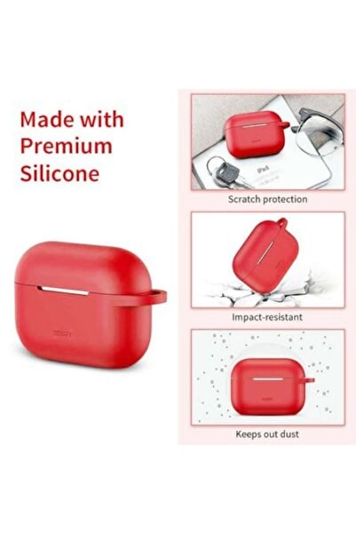 SOHO Husa suport pentru casti Apple AirPods Pro/AirPods 3, Rosu