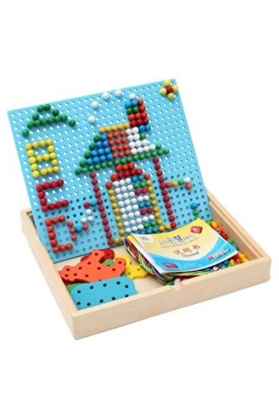 Bibilel Joc creativ cu mozaic, din lemn, cu știft, 3+ ani, multicolor, BBL1296