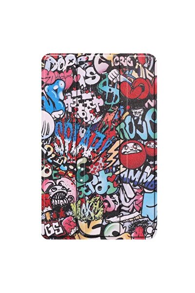 SOHO Husa book cover compatibila cu iPad 10.2 inch 2019 - 2021, pliabila din piele ecologica graffiti des