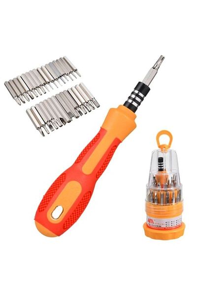 Bibilel Professional Toolkit with Precision Screwdriver and 31 Interchangeable Heads, Orange, AXT-BBL4581