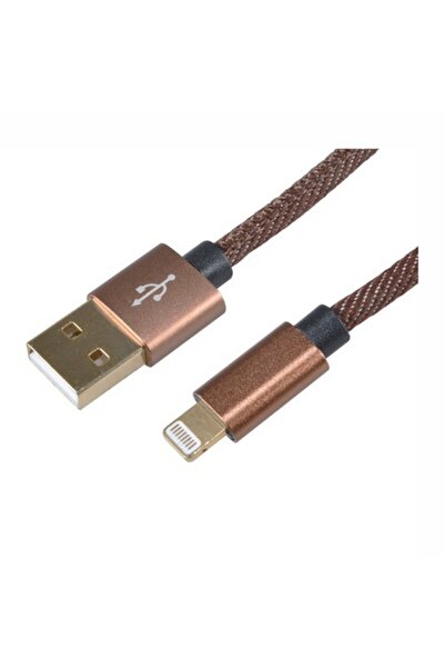 Bibilel Data/Charging Cable for iPhone, iPod, iPad, 1M, Brown-Textile, BBL133