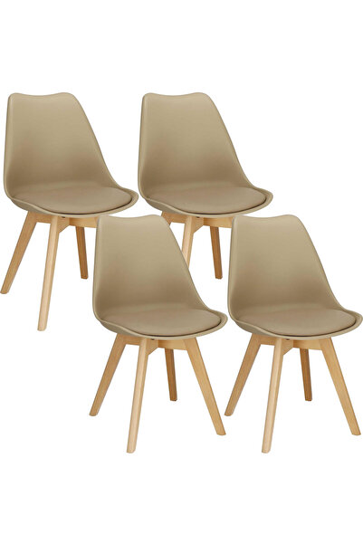 Optim Solution Set of 4 Verdhe dining chairs for kitchen with faux leather up...