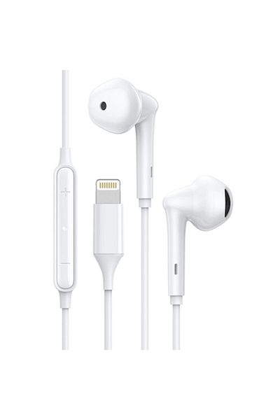 SOHO Căști intraauriculare cu conector Apple compatibil, model Dub Step bass cu microfon, albe