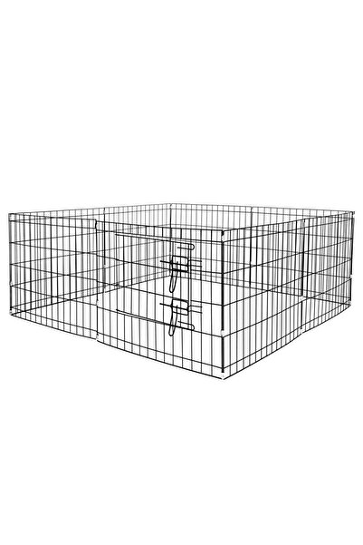 Optim Solution Pet playpen, iron, configurable shape, access door, XXL, 120x120x60 cm, black