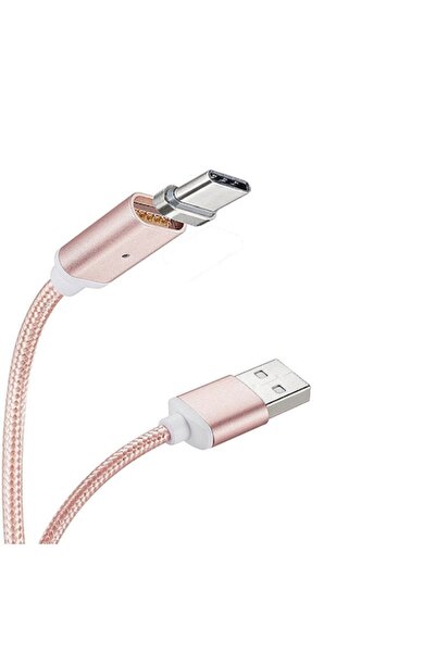 Bibilel Magnetic Data/Charging Cable Type C, 1m, Textile, Rose Gold