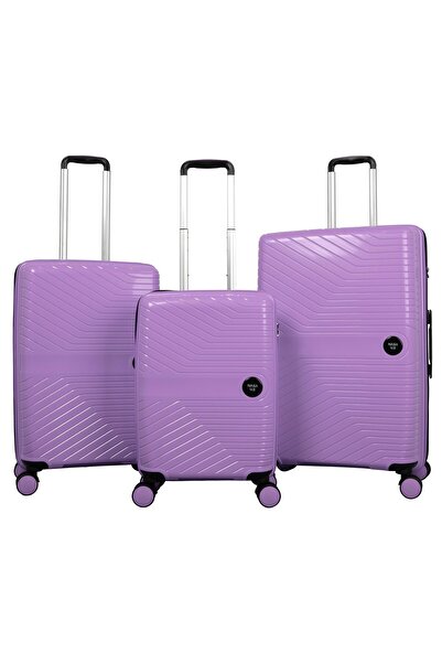 NASA U S NASA U.S PP - SİLİKON KIRILMAZ 3 LÜ VALİZ SETİ LİLA
