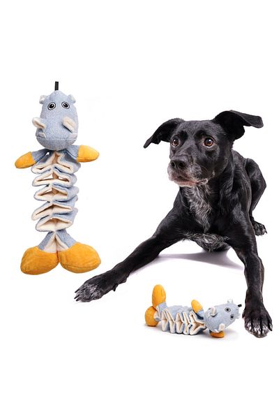 OEM Dog Chew Toy, Hippo Pattern, 30 x 20 cm, Blue/Orange