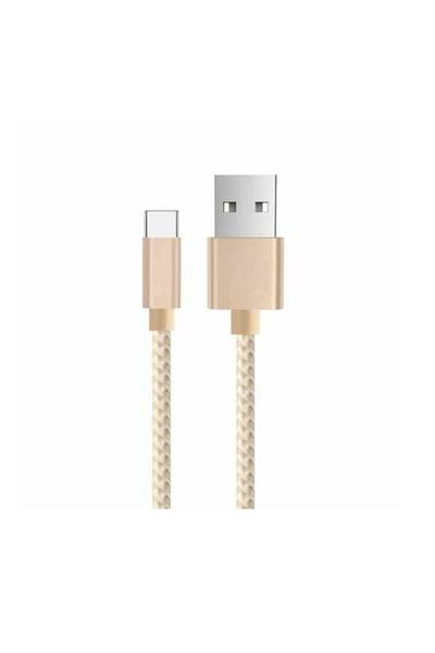 Bibilel Cablu de date Type-C de înaltă calitate pentru Samsung, Huawei, HTC, Allview cu conector USB-C, 2m, auriu