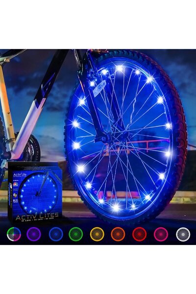 Activ Life lumini pentru roți de bicicletă, silicon, albastre