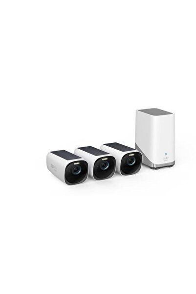 eufy Kit supraveghere video EufyCam 3 S330, 4K Ultra HD, Solar Charging, BionicMind™, Nightvision, Home