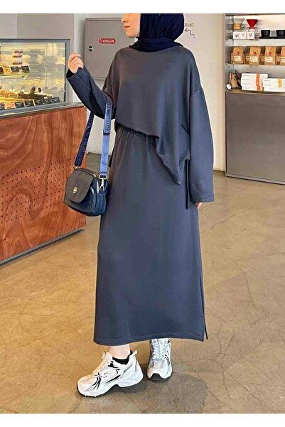 mor butik Purple Boutique Women's Anthracite Skirt Suit 084Sdn