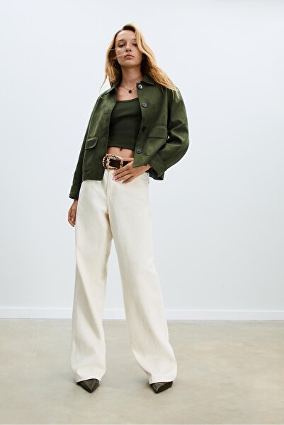 Stradivarius Suni süet cepli ceket