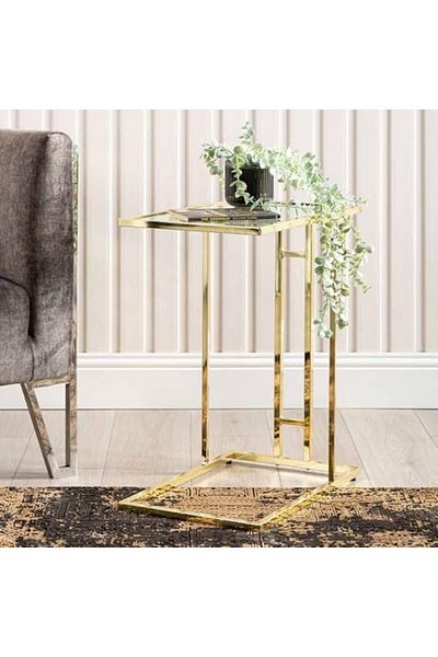 Vanity Living طاولة أريكة دورو كروم - طاولة كونسول عصرية بإطار معدني أنيق، مدخل وغرفة معيشة فاخرة