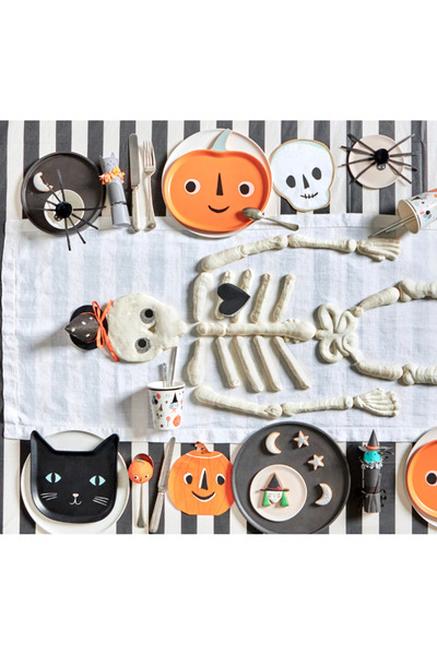 Meri Meri - Melamine Jack O' Lantern Plate - Pumpkin Melamine Plate