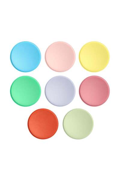 Meri Meri - Small Bright Mix Compostable Plates - Shiny Mixed Color Natural Bamboo Mix Plates (