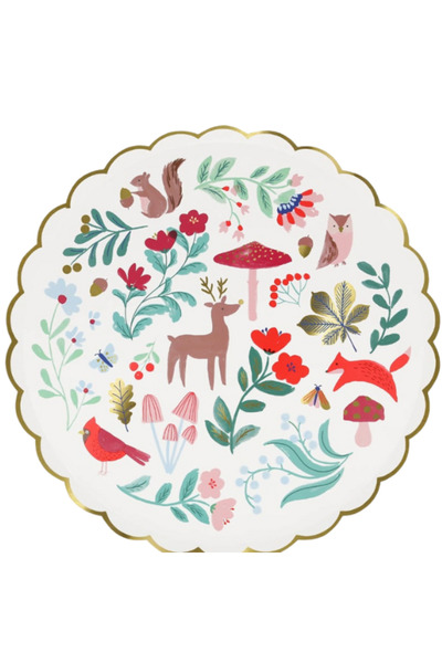Genel Markalar Meri Meri - Winter Woodland Dinner Plates - Orman Tabak (L) (8...